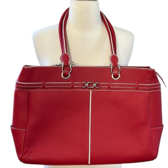 Franklin Covey 365 Retro Red White Large Work Briefcase Bag - Picture 1 of 16